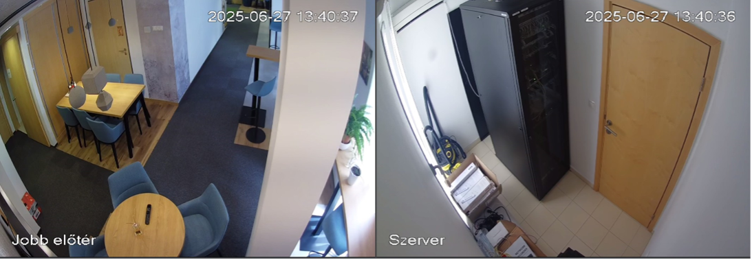 2. emelet ebédlő és szerverszoba – kamera elrendezés